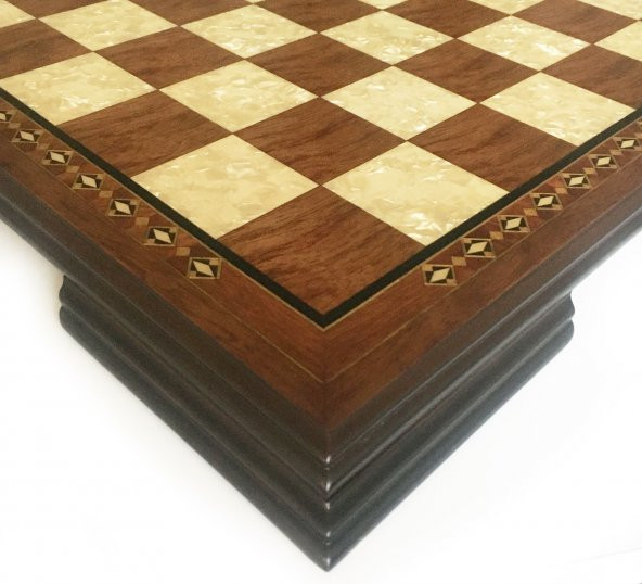 Helena Wood Art El Yapımı Ahşap Satranç Tablası Kızıl - 5