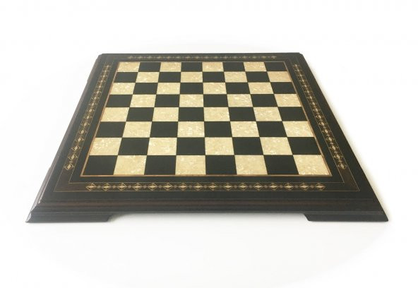 Helena Wood Art El Yapımı Masif Ahşap Sedefli Satranç Tablası 59x59 - 2