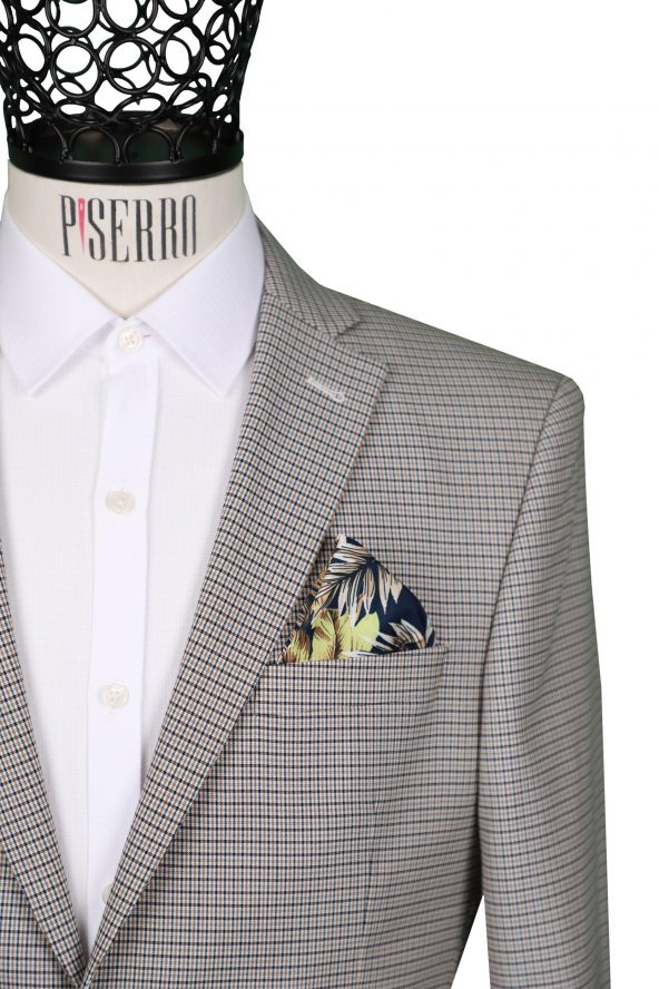 Slim Fit Kareli Erkek Ceket - 2