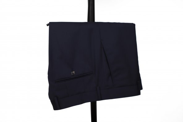 Slim Fit Lacivert Yün Takım Elbise - 4