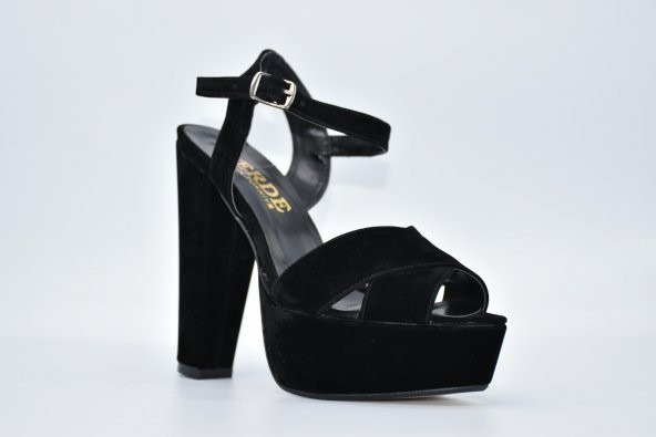 Milena 200 Süet Siyah Renk 10 Cm Bayan Platform Topuklu Ayakkabı 172