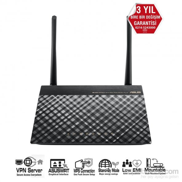 ASUS DSL-N16 4PORT 300Mbps EWAN VDSL FIBER  MODEM VPN - 1