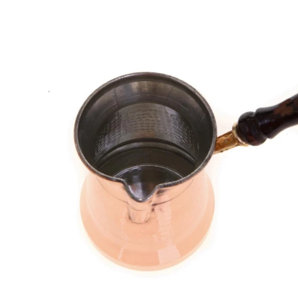 Saint Belisama Sultan Bakır Cezve 350ml Ahşap Kulp - 6