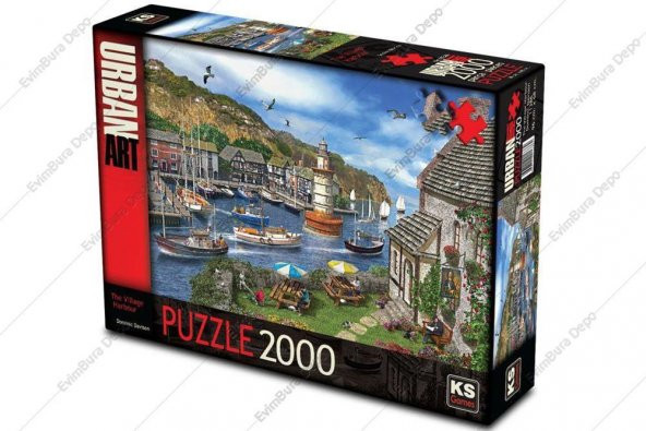 KS Games Puzzle Urban Art The Village Harbour 2000 Parça 96x68 cm 11386