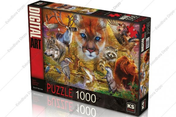 KS Games Puzzle Digital Art North American Animals 1000 Parça 68x48 cm 20567