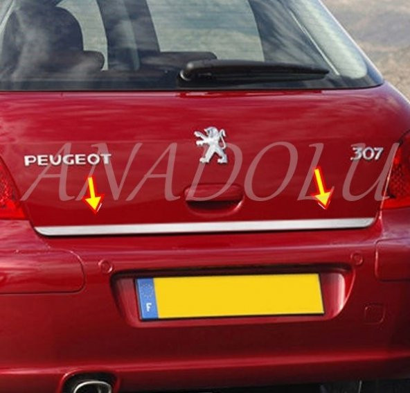 Peugeot 307 Formlu Krom Bagaj Alt Çıtası Paslanmaz Çelik