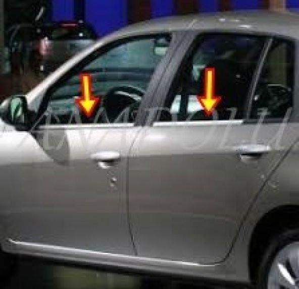 Renault Clio Symbol Krom Cam Çıtası 4 Parça 2009-2013 Paslanmaz Ç