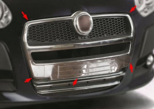 Fiat Doblo Krom Ön Panjur Komple Tek Parça 2010-2015 Pasl. Çelik