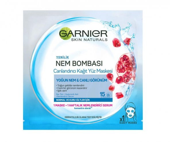 Garnier Nem Bombası Canlandırıcı Kağıt Maske 32GR