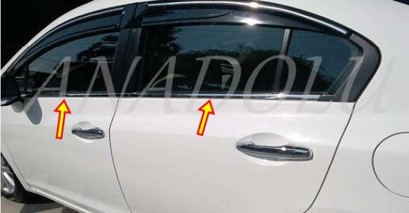 Honda Civic Krom Cam Çıtası 4 Parça 2012-2016