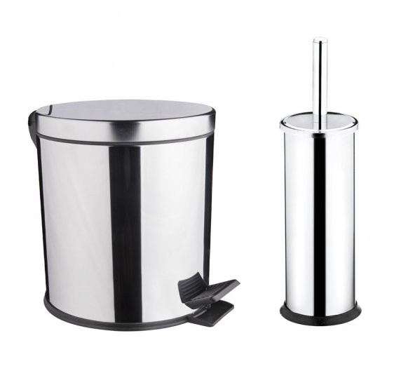 Cekinox 3 Litre Çöp Kovası + Klozet Fırçası Banyo Seti