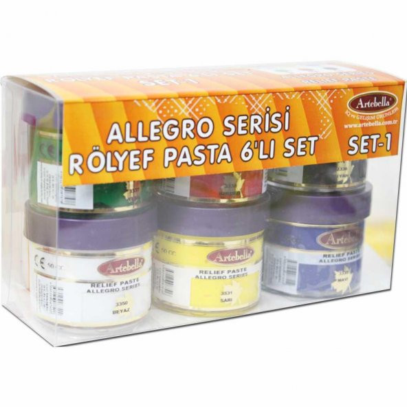 Artebella Allegro Rölyef Pasta RPAL0001 50 cc 6Lı Set-1