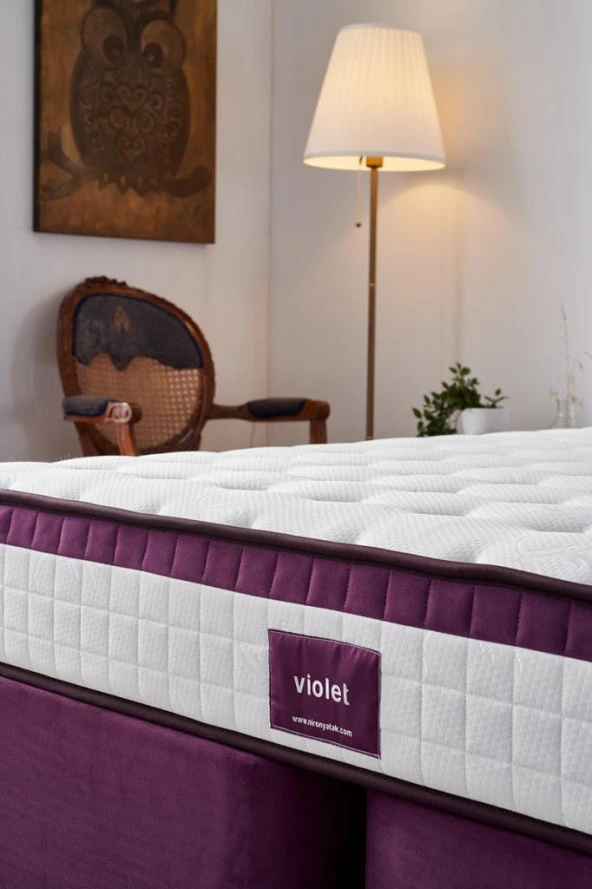 Niron Violet 100x200 Tek Kişilik Gizli Pedli Yatak Full Ortopedik Yaylı Yatak - Resim 4