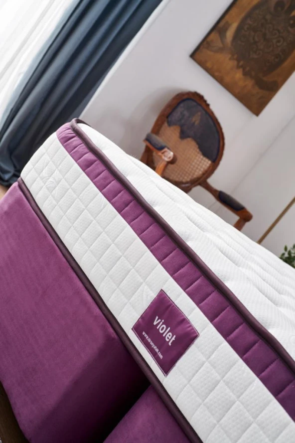 Niron Violet 100x200 Tek Kişilik Gizli Pedli Yatak Full Ortopedik Yaylı Yatak - Resim 5
