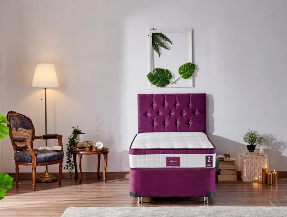 Niron Violet 90x200 Tek Kişilik Gizli Pedli Yatak Full Ortopedik Yaylı Yatak - 7