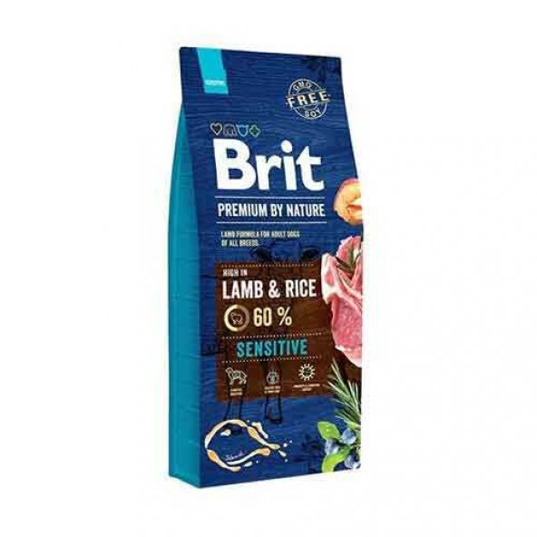 Brit Premium By Nature Sensitive Kuzu Etli Pirinçli Yetişkin Köpek Maması 15 kg ürün görseli