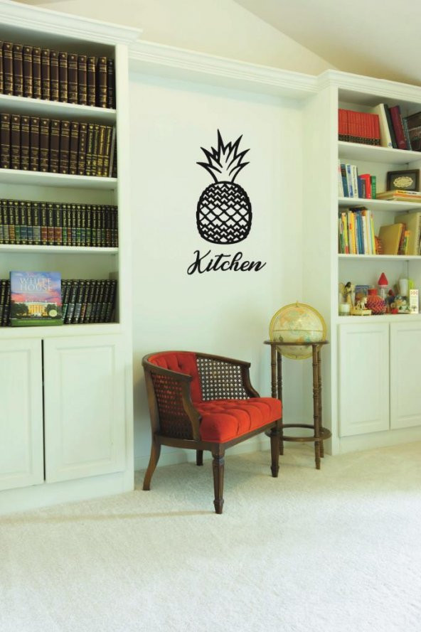 Ananas Duvar Dekoru + Kitchen Yazısı Duvar Süsü Ananas Tablosu - 4