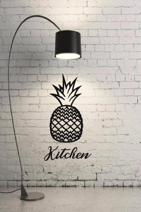 Ananas Duvar Dekoru + Kitchen Yazısı Duvar Süsü Ananas Tablosu - 5