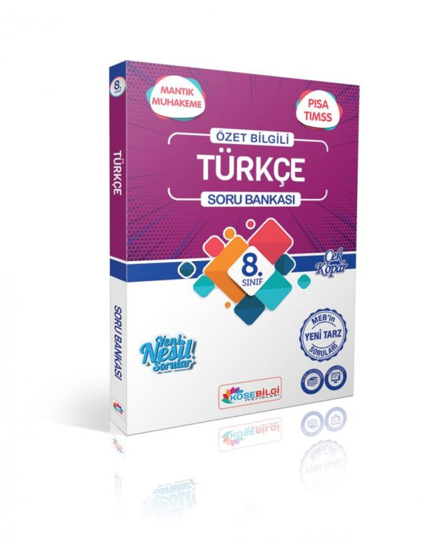 8. Sınıf Türkçe Özet Bilgili Soru Bankası -2021 KöşeBilgi Yayınları