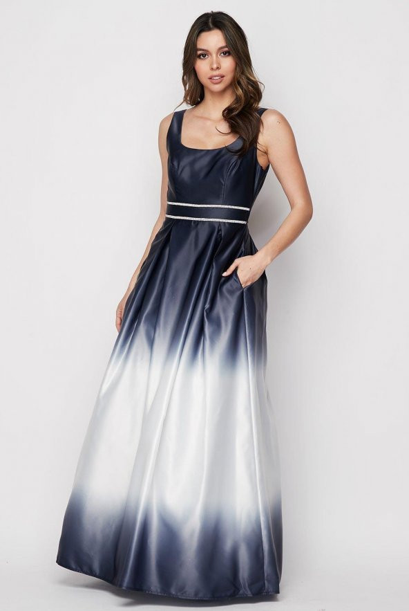 Ombre Saten Abiye Elbise