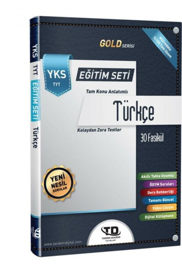 Tandem Akademi Gold Serisi Türkçe Yks Tyt 30 Fasikül Eğitim Seti