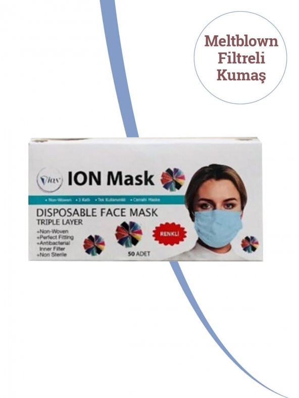ION Mask Meltblown Çocuk Desenli Full Ultrasonik 3Kat Maske 100Ad