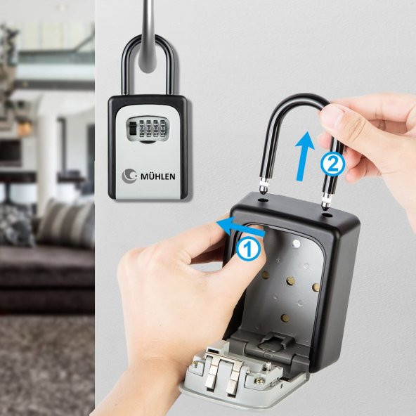 Mühlen Safe Key 4 Şifreli Çelik Kasa Anahtar Kasası Kutusu Anahtarlık - 7