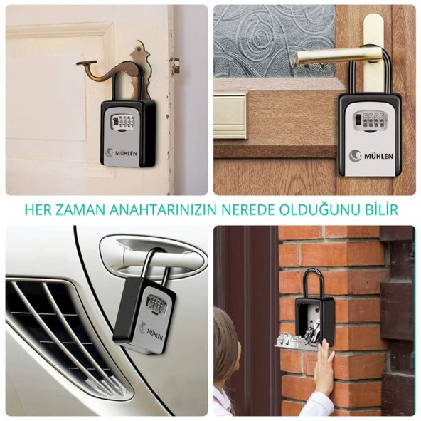 Mühlen Safe Key 4 Şifreli Çelik Kasa Anahtar Kasası Kutusu Anahtarlık - 8