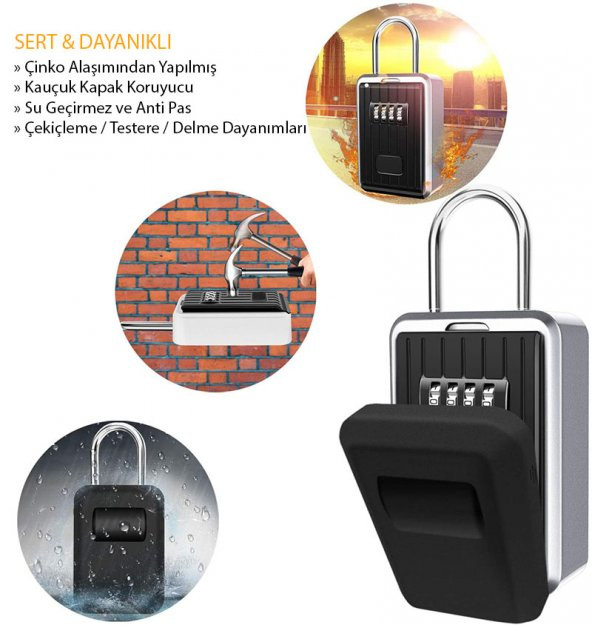 Mühlen Safe Key 7 Şifreli Çelik Kasa Anahtar Kasası Kutusu Anahtarlık - 4