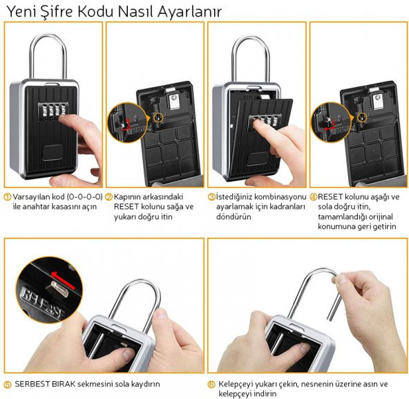 Mühlen Safe Key 7 Şifreli Çelik Kasa Anahtar Kasası Kutusu Anahtarlık - 5