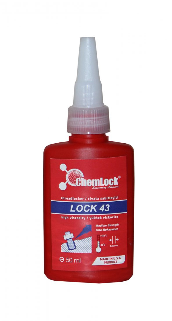 Chemlock Lock 43 Sökülebilir Civata Sabitleyici 50ml.