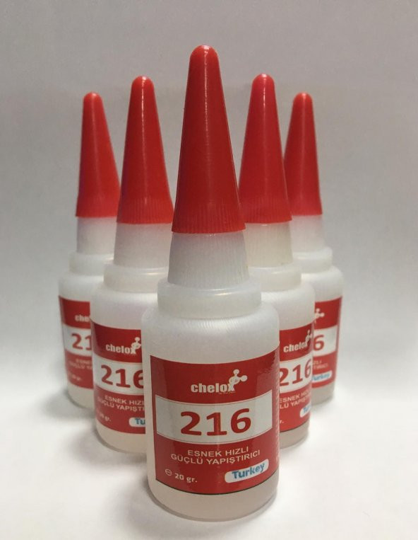 Chelox 216 Esnek Hızlı Şeffaf Güçlü Yapıştırıcı 20'şer gr  3lü Set (3adet) - 5