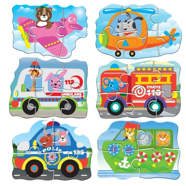 AteşTech  Baby Puzzle Araçlar 18 Ay+