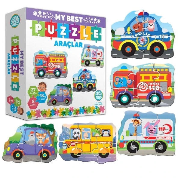 AteşTech  Baby Puzzle Araçlar 18 Ay+ - 3
