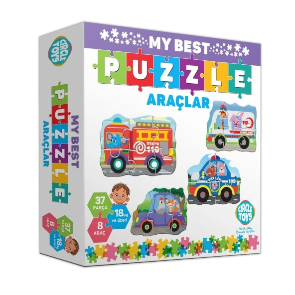 AteşTech  Baby Puzzle Araçlar 18 Ay+ - 4