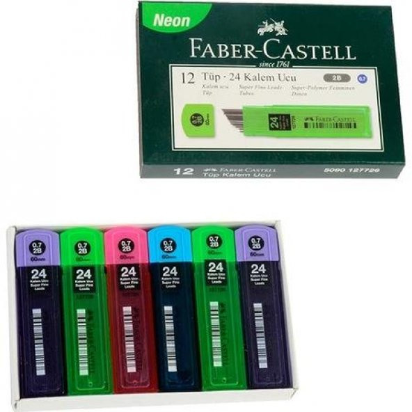 Faber Castell Neon 0.7 Uç 2B 24Lü Renkli