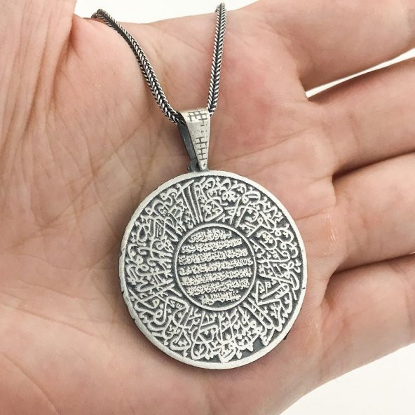 Ayetel Kursi ve Nazar Dualı Erkek Gümüş Kolye - Resim 2