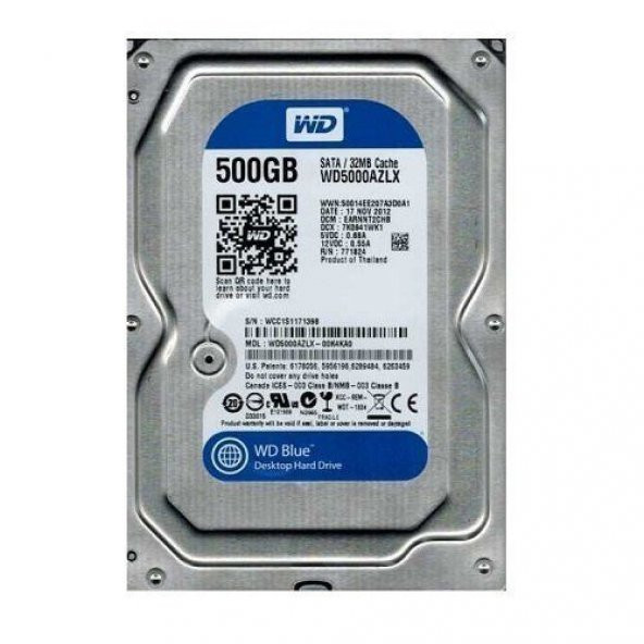 WD Blue 500GB WD5000AZLX 3,5 SATA III 7200Rpm 64Mb Sabit Disk