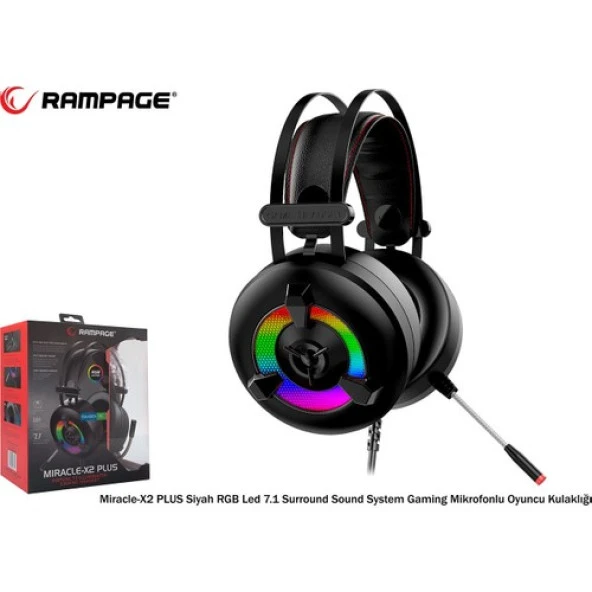 Rampage Miracle-X2 Plus Siyah RGB LED 7.1 Surround Sound System Mikrofonlu Oyuncu Kulaklığı - 5