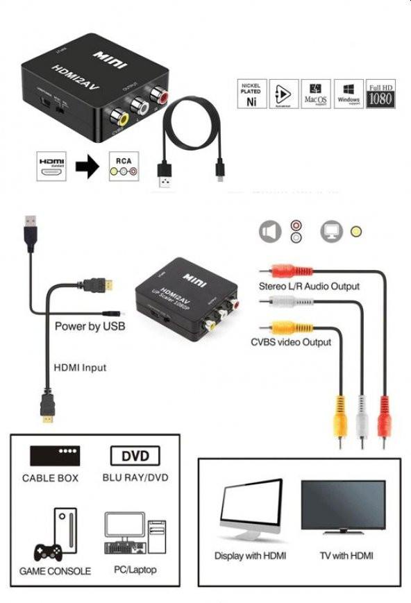 Sunline 170605 HDMI Mini-AV Dönüştürücü - 2
