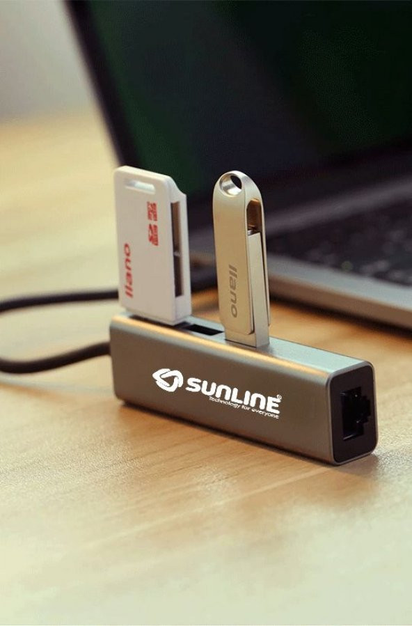 Sunline 1706904 Type C 3X USB 3.0-1X RJ45 Lan - 2