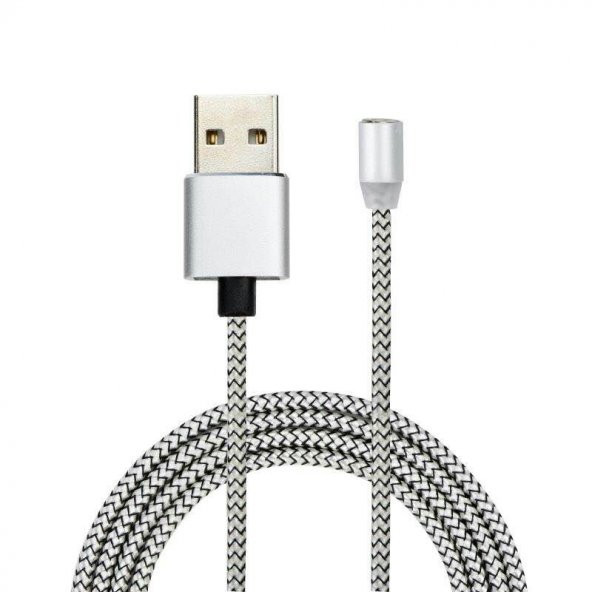 Mars 2 Metre Gümüş Manyetik iPhone 2.4A Şarj Kablosu