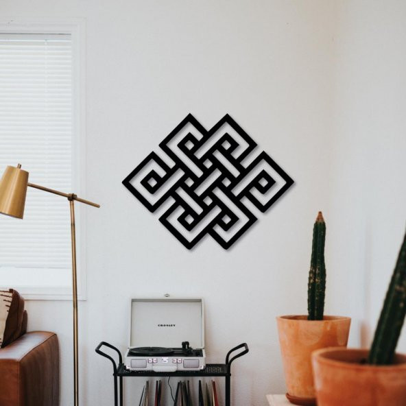 Dekoratif Geometrik Desen Siyah Duvar Süsü Tablo