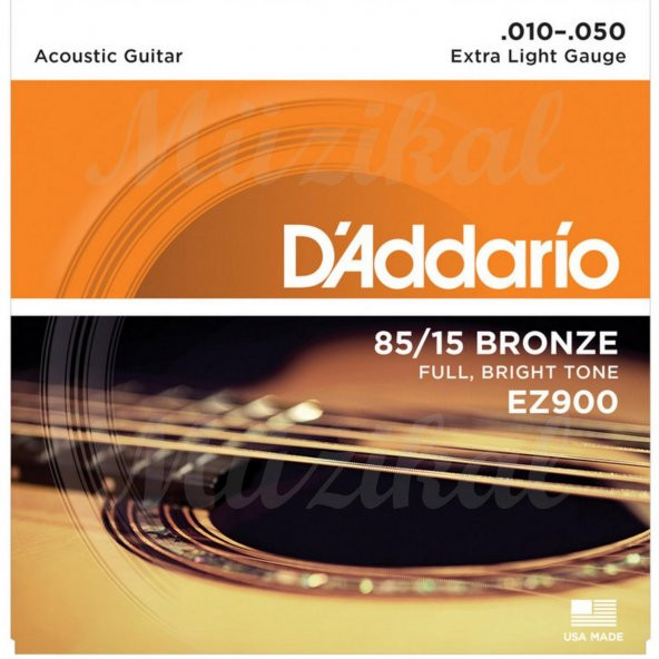 Orjinal Daddario EZ900 Akustik Gitar EXTRA LİGHT (.010) PENA HEDİYELİ