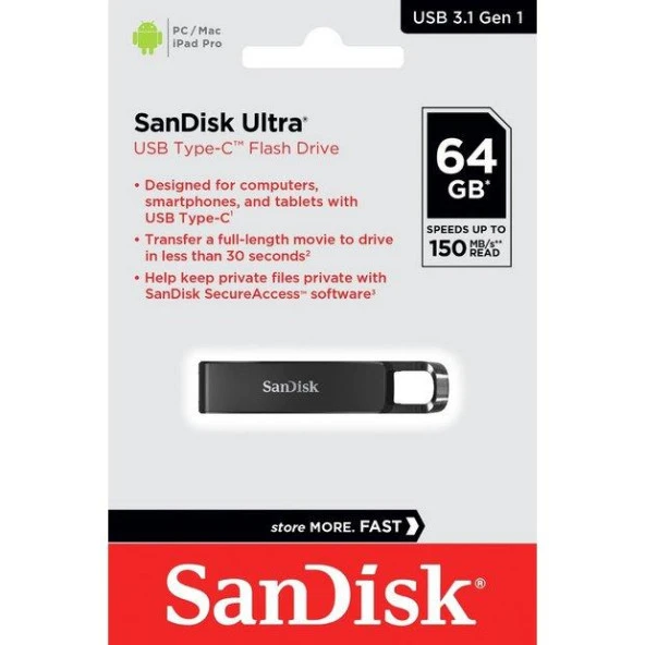 Sandisk Ultra Type-C 64GB USB 3.1 USB Bellek SDCZ460-064G-G46
