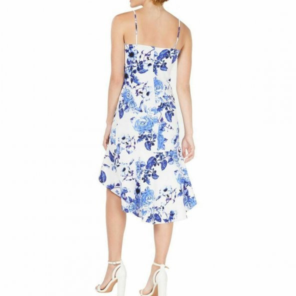 Jump Apparel Bayan Beyaz Çiçek Desenli Fırfırlı Elbise - 2