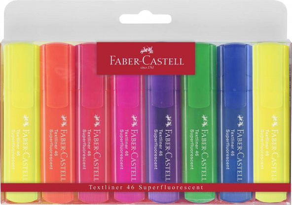 Faber Castell Textliner 1546 Fosforlu Kalem 8`li Set