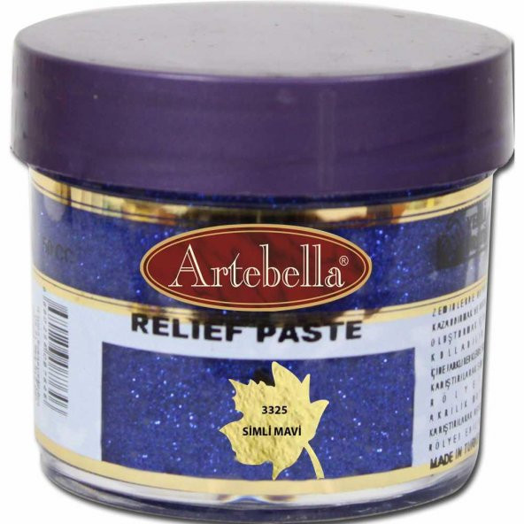 Artebella Rölyef Pasta 332550 Simli Mavi 50 ml