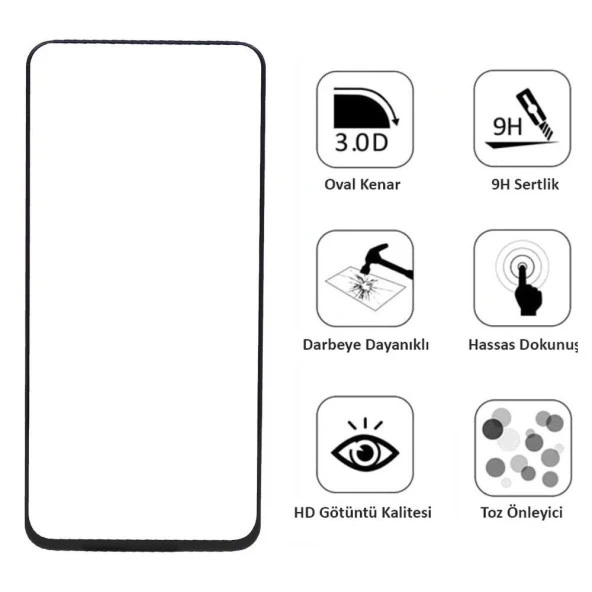 Huawei P40 Lite E 5D Seramik Tam Kaplayan Ekran Koruyucu Cam - 4