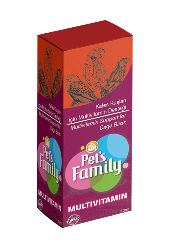 Pets Family Kuşlar İçin Multi Vitamin 30 ml